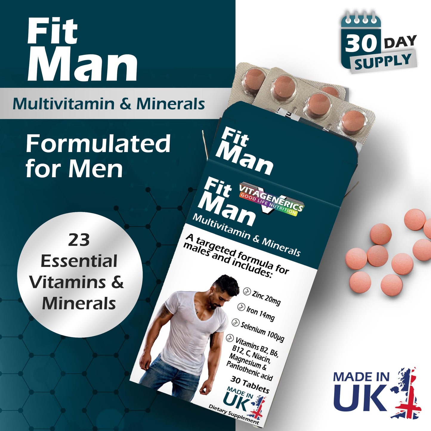 VITAGENERICS Fitman Multivitamins and Minerals 30 Tablets