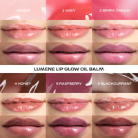 Lumene Lip Glow Oil Balm 10 ml, 100 Vegan, Wild crafted, Made in Finland (5 Raspberry)