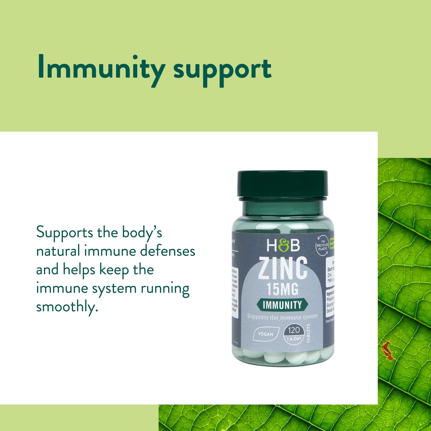 Holland & Barrett Zinc 15mg - Supports The Immune System - 120 Tablets