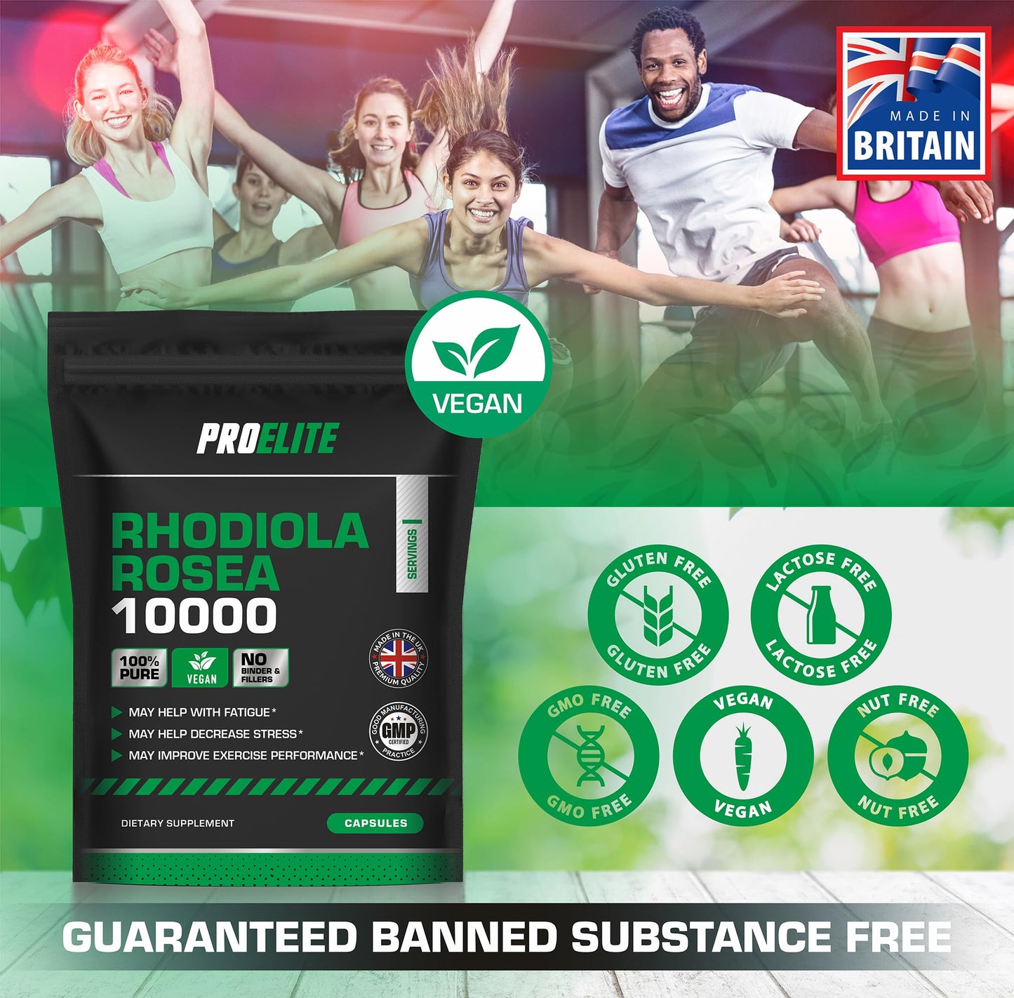 Rhodiola Rosea Extract 500mg 30 Vegan Capsules | 3% Standardised Rosavins 1% Salidrosid | Arctic Root Nootropic Adaptogen Supplement | Premium Rhodiola Root Extract | Made in UK by PROELITE