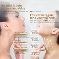 ANGEL SILK 8HA Firming Neck Cream, Tighten and Lift Neck Cream, Contain Hexapeptide, Moisturizing, Tightening Lotions, with Double Roller Massage, Reduce Wrinkles Fine Lines, Firm Sagging Skin