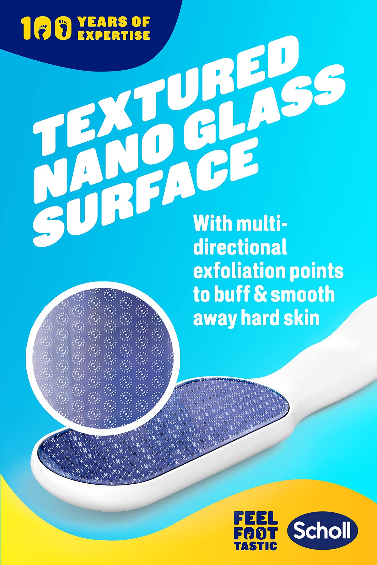 Scholl Nano-Glass Foot File and Callus Remover - Comfortable, Gentle Hard Skin and Callus Removal