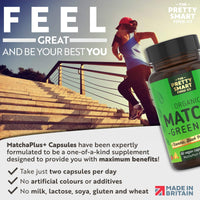Green Tea Extract Capsules - Organic Matcha Green Tea Tablets - Boosted with Turmeric, Acerola Cherry & Black Pepper - 1360MG Complex - Green Tea Supplement - 60 Capsules - UK Made