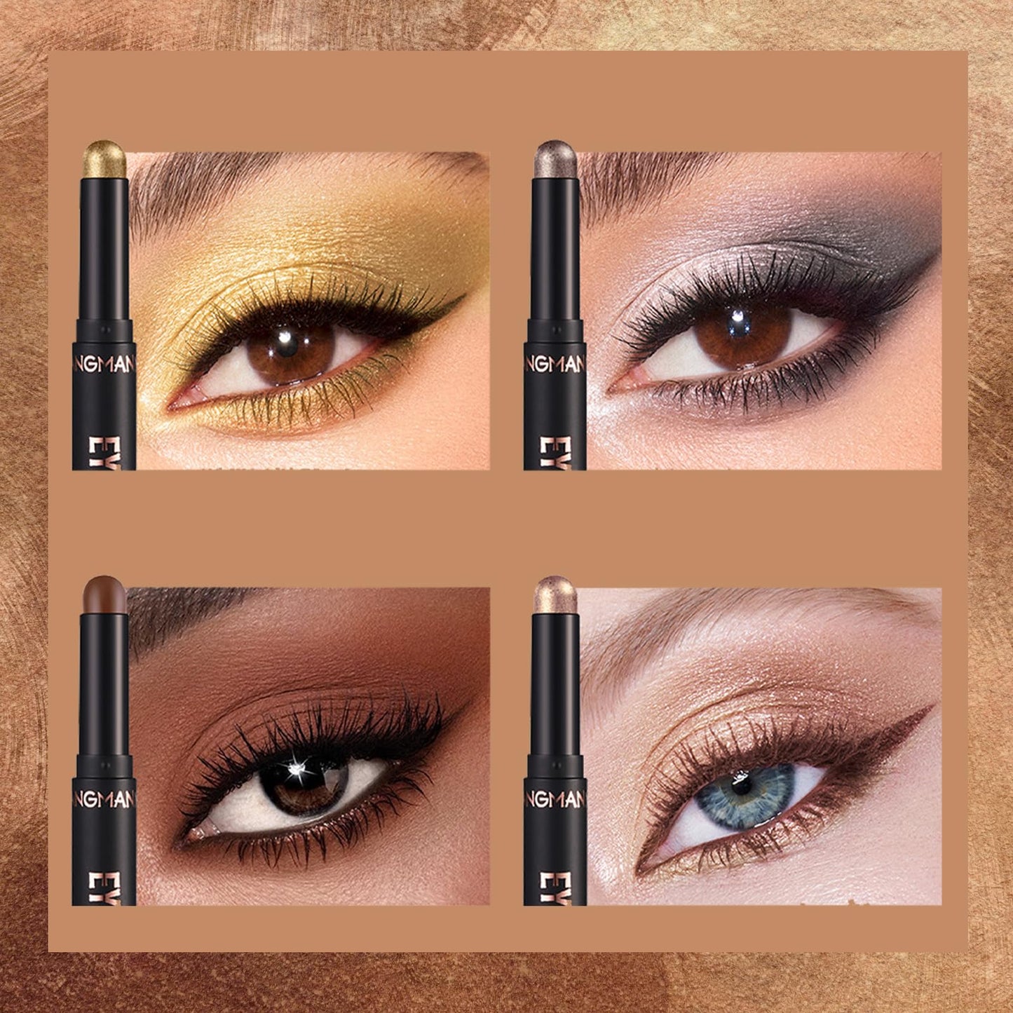 Bisienya Eyeshadow Stick 8PCS,Cream Eyeshadow Shimmer Stick,Eye Shadow Pencil Crayon, Eye Shadow Stick Set, Waterproof Pearly Sparkle Glitter Cream Stick Pen Eye Liner Makeup for Women