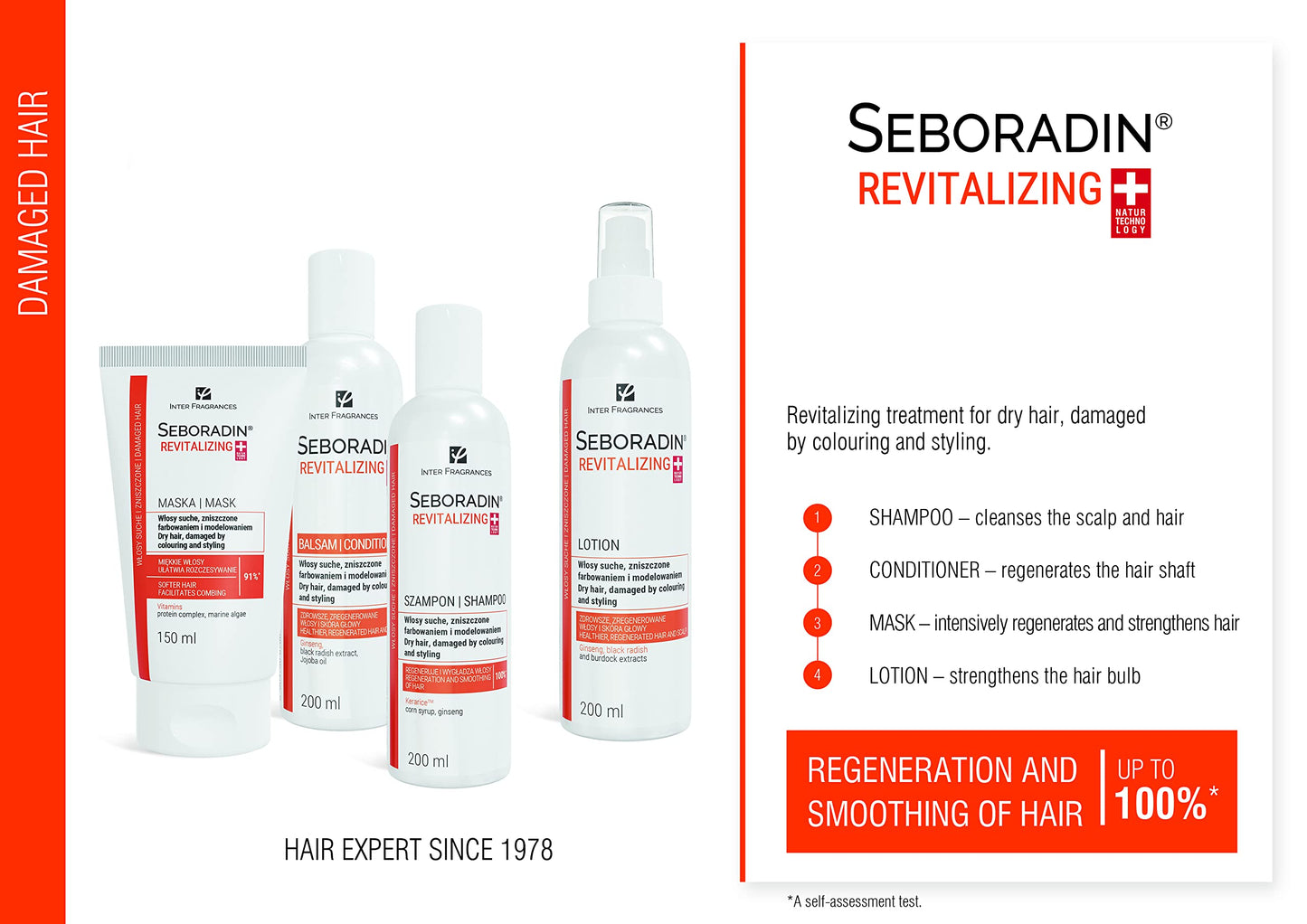 SEBORADIN REVITALIZING Hair Mask for Dry Damaged Color Hair 150 ml Hair Repair and Protection Strengthening Conditioner Hair andScalp Treatment Moisturizing Nourishing