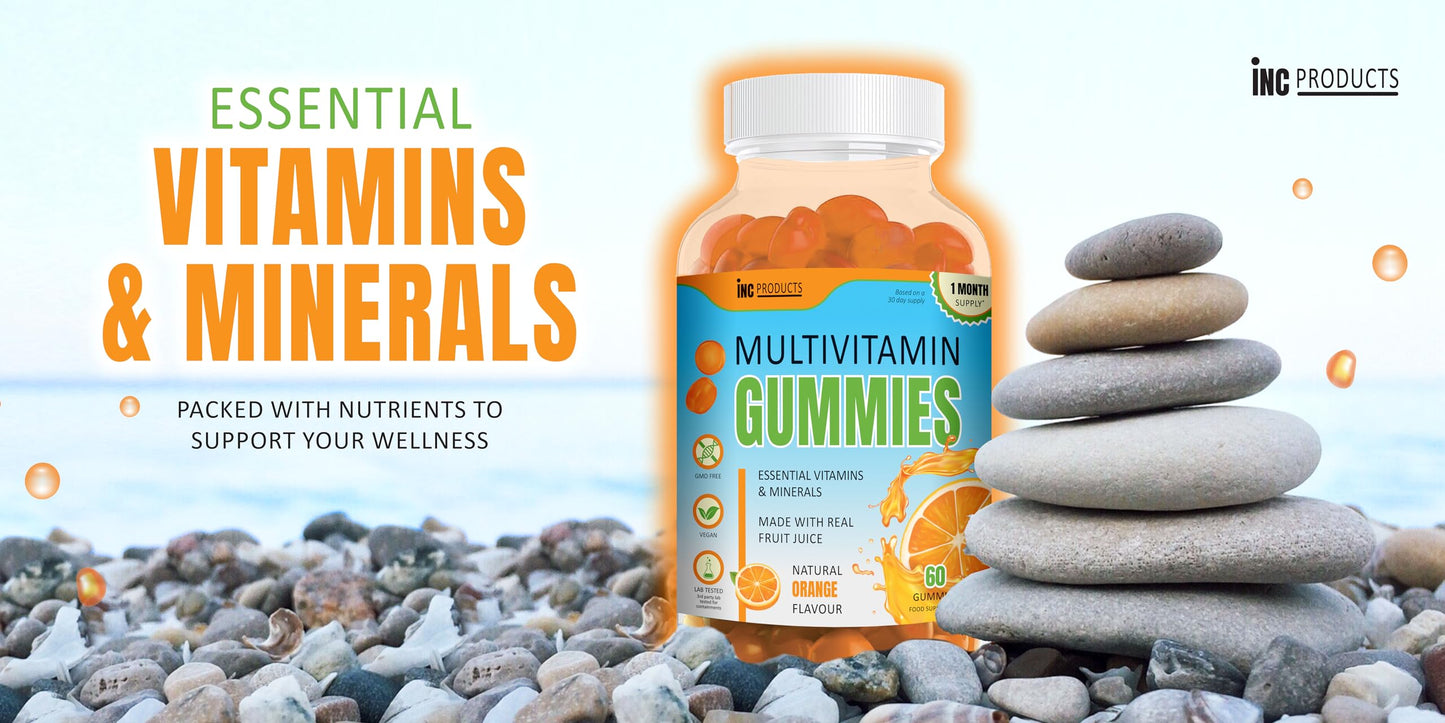 Generic Multivitamin Gummies - Vitamins for Adult and Children - Natural Orange Flavour Soft Chewable Gummy 11 Vitamins &Minerals for Health & Immune Support