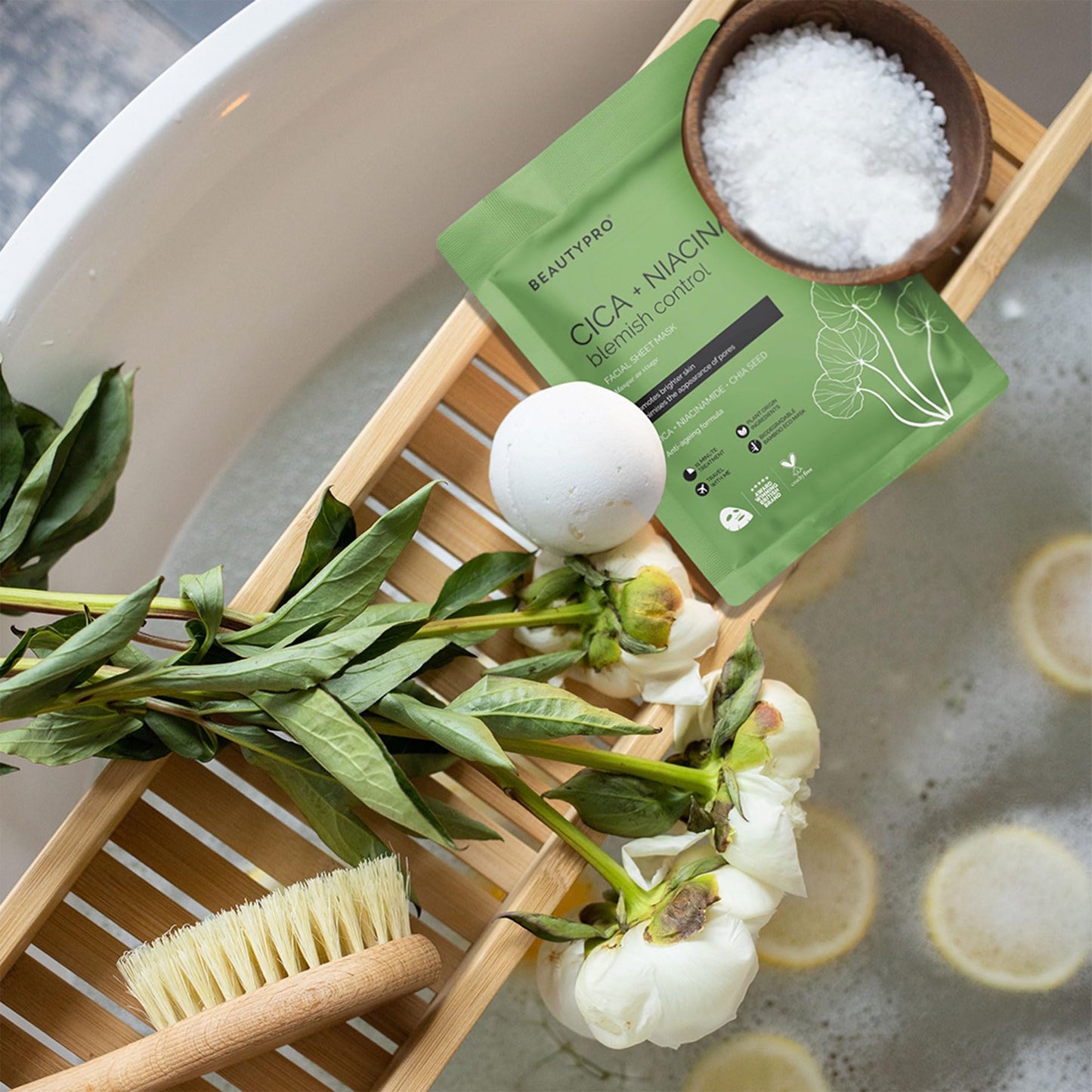 BEAUTYPRO CICA+NIACINAMIDE Blemish Control Face Sheet Mask | 100% Biodegradable | Plant Based Formula | rebalance | hydrate | Minimise Breakouts | Anti-Ageing