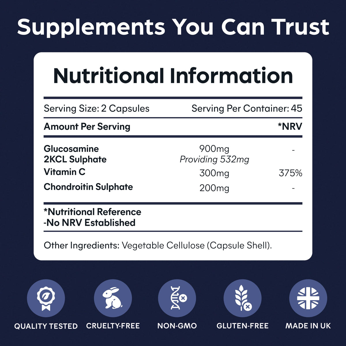 Purolabs Glucosamine Complex – High Strength Glucosamine & Chondroitin with Vitamin C – Advanced Joint Care Supplements for Women & Men to Support Mobility & Flexibility – 90 Capsules