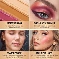 OKAQEE Eyeshadow Primer - Cream Eye Primer - Eye Base for Long Lasting Eye Makeup - Cream Colorful Eyeshadow Base for Eyelid - Matte Full Coverage Concealer Makeup for Mature Skin (02 MEDIUM)