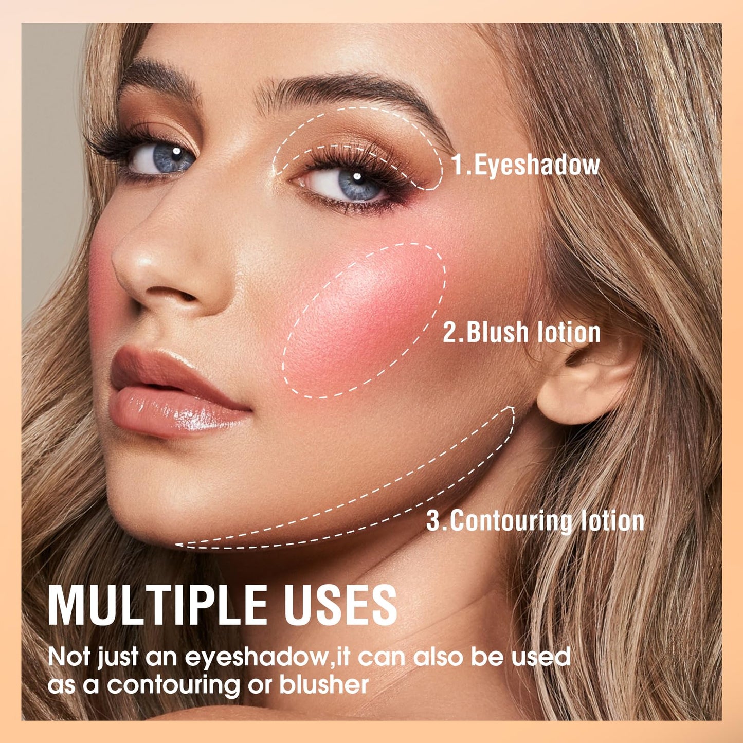 OKAQEE Eyeshadow Primer - Cream Eye Primer - Eye Base for Long Lasting Eye Makeup - Cream Colorful Eyeshadow Base for Eyelid - Matte Full Coverage Concealer Makeup for Mature Skin (02 MEDIUM)