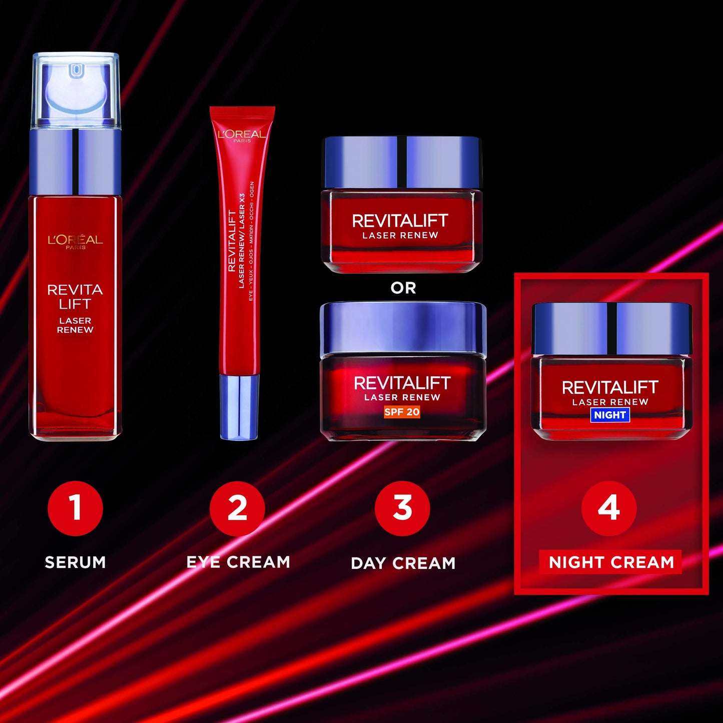 L'Oreal Paris Revitalift Laser Face Moisturiser, X3 Triple Action Anti-Ageing Night Cream With Pro Retinol, Hyaluronic Acid and Vitamin C- 50 ml