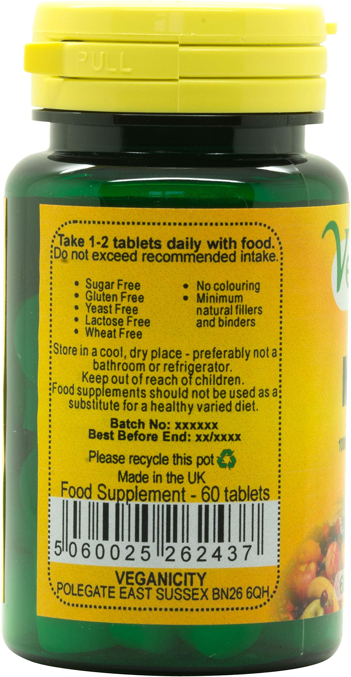 Veganicity MSM 1000mg : High Strength Joint Nutrient : 60 Tablets