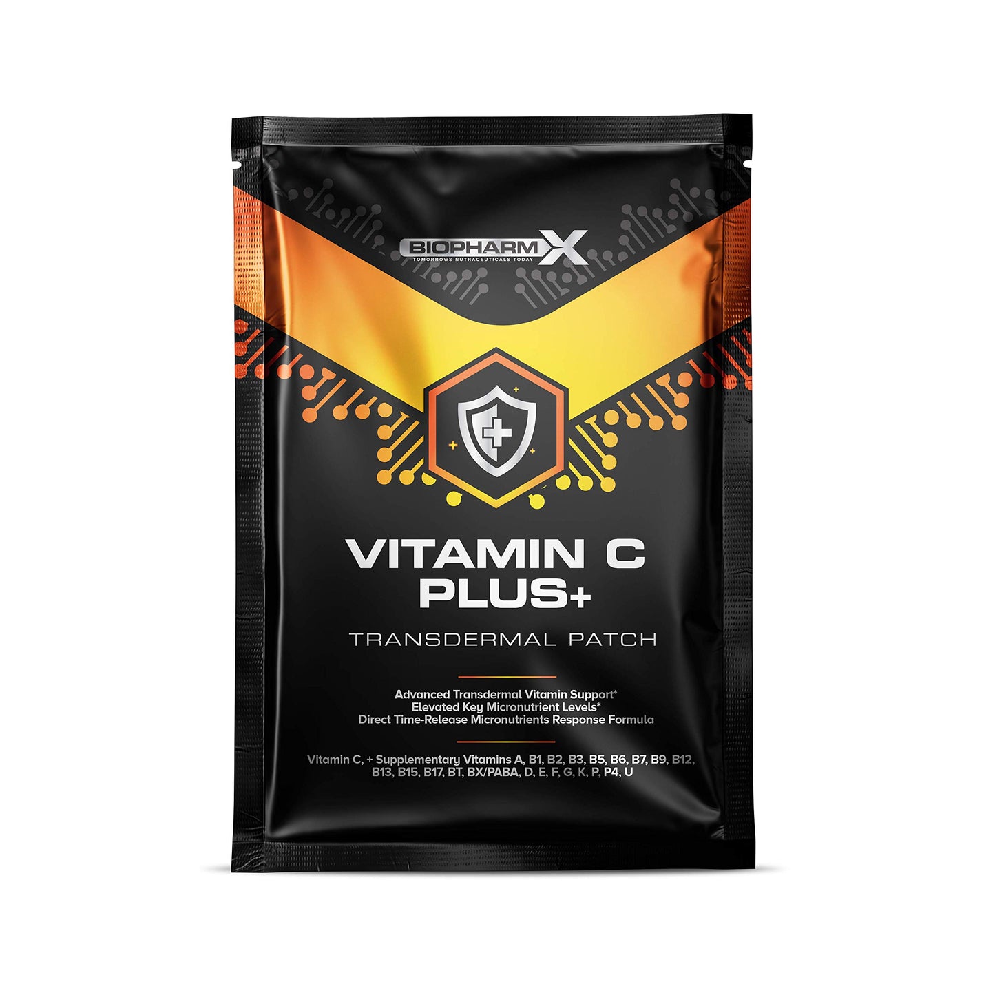 Biopharm-X Vitamin C 1000mg Patch Plus+ (30 Day Supply) Maximum Strength & Bioavailability - Significantly More Effective Than Vitamin C Tablets!