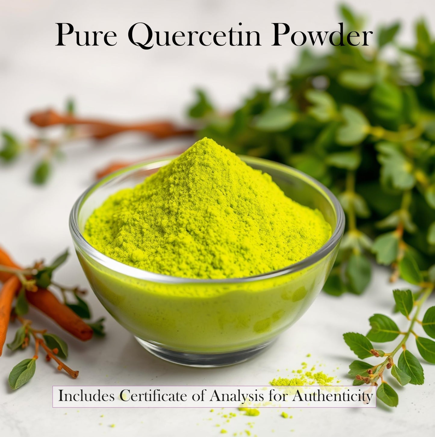 Generic Premium Quercetin Powder | COA Verified, 99% Pure & Lab-Tested | High Bioavailability Antioxidant Supplement | Vegan, Non-GMO, Gluten-Free (500 g)