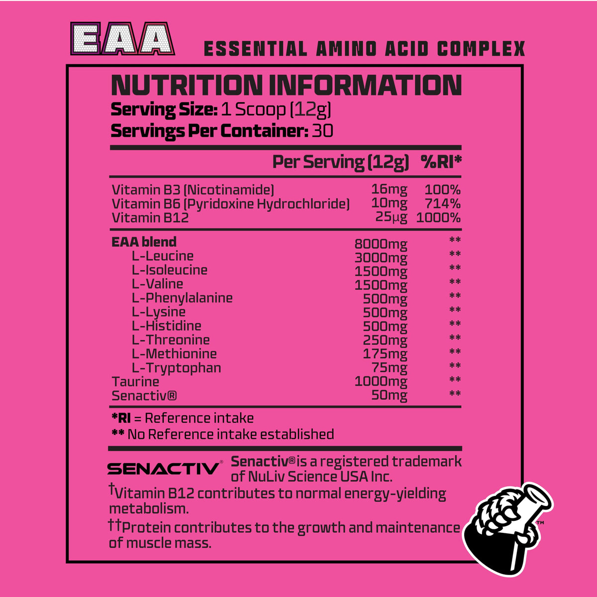 Beast Pharm EAA Amino Acids, 30 Servings Enhanced BCAA Powder | Sour Cherry
