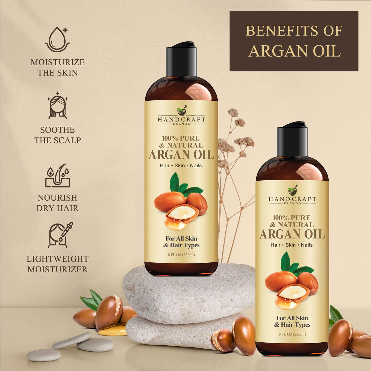 Handcraft Blends Sweet Almond Oil - 236 ml - 100% Pure and Natural - Premium Grade Carrier Oil for Skin and Hair - Hair and Body - Massage - Hexane-Free