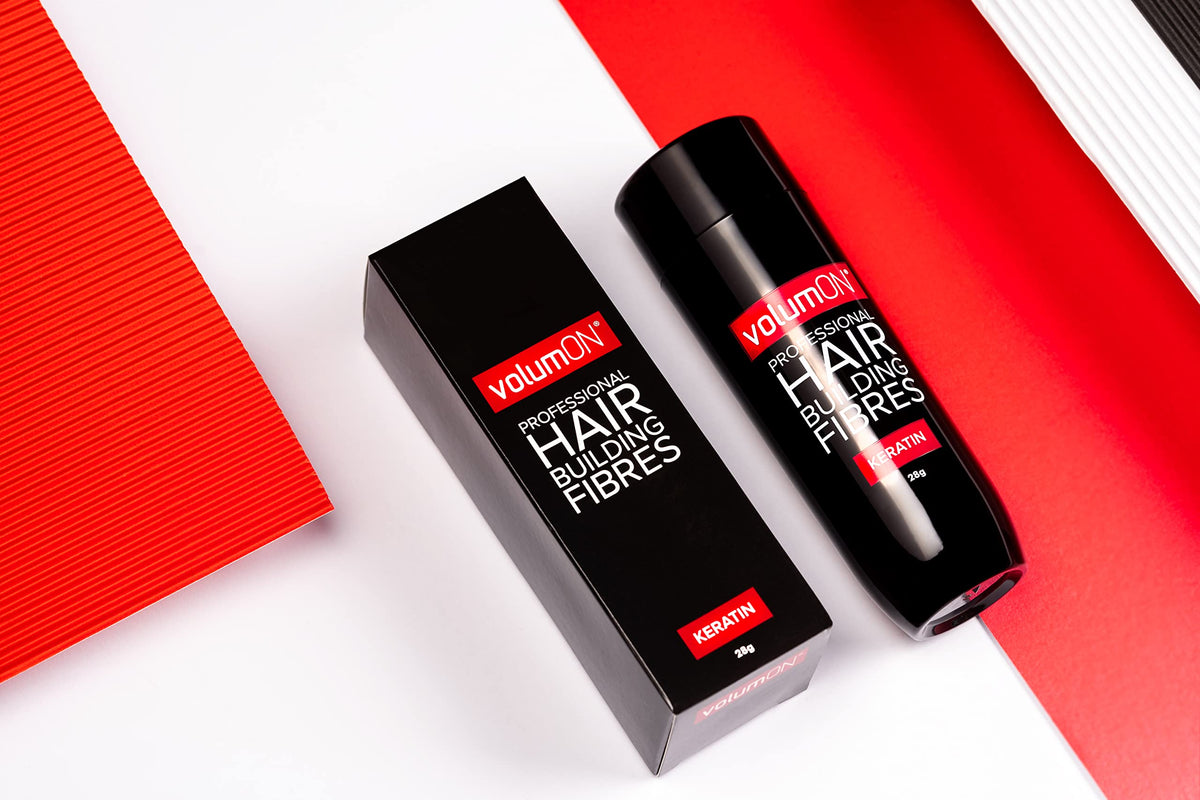 Volumon Hair Fibres VOLUMON Keratin Hair Building Fibres for Thinning Hair - Instantly Conceals Thinning Areas for Fuller Thicker Hair - For Men & Women 28g PLUS Hairline Optimiser & Applicator (Medium Brown)