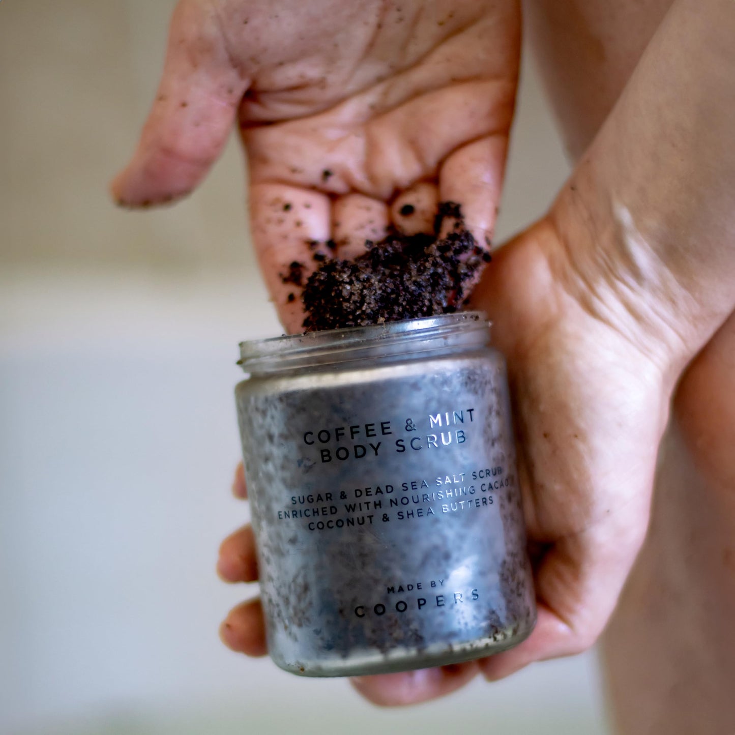 Made by Coopers Apothecary Made By Coopers Coffee Mint Sugar and Dead Sea Salt Body Scrub - Invigorating Exfoliation with Natural Ingredients for Radiant Skin - Energizing Coffee and Mint Infusion - 250g Full Body Treatment
