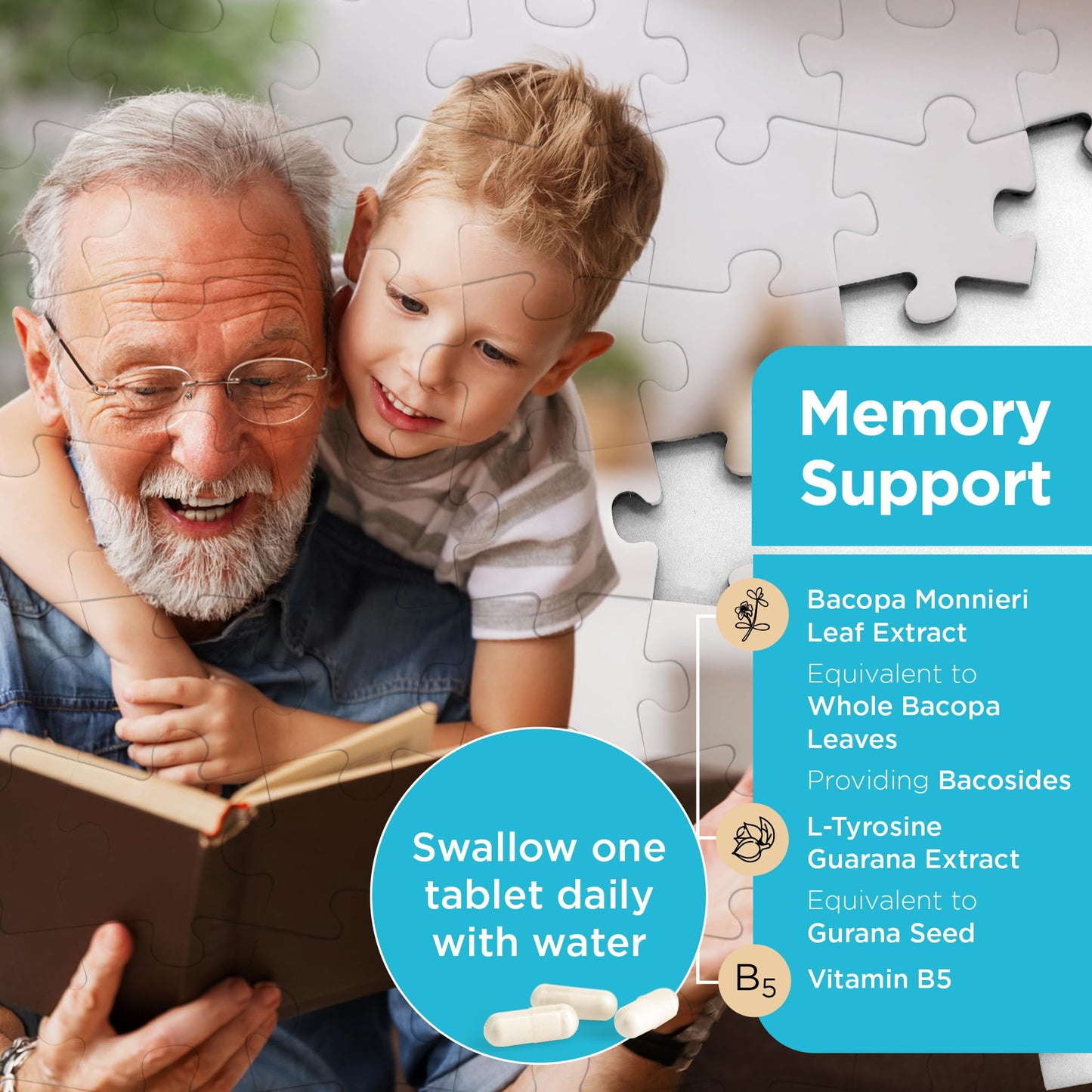 healthspan Healthspan Memory Support | 60 Capsules | Helps Concentration and Memory | Supports Cognitive Decline associated with ageing | High Strength bacopa monnieri Extract | Added Guarana for Alertness