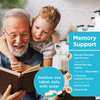 healthspan Healthspan Memory Support | 60 Capsules | Helps Concentration and Memory | Supports Cognitive Decline associated with ageing | High Strength bacopa monnieri Extract | Added Guarana for Alertness