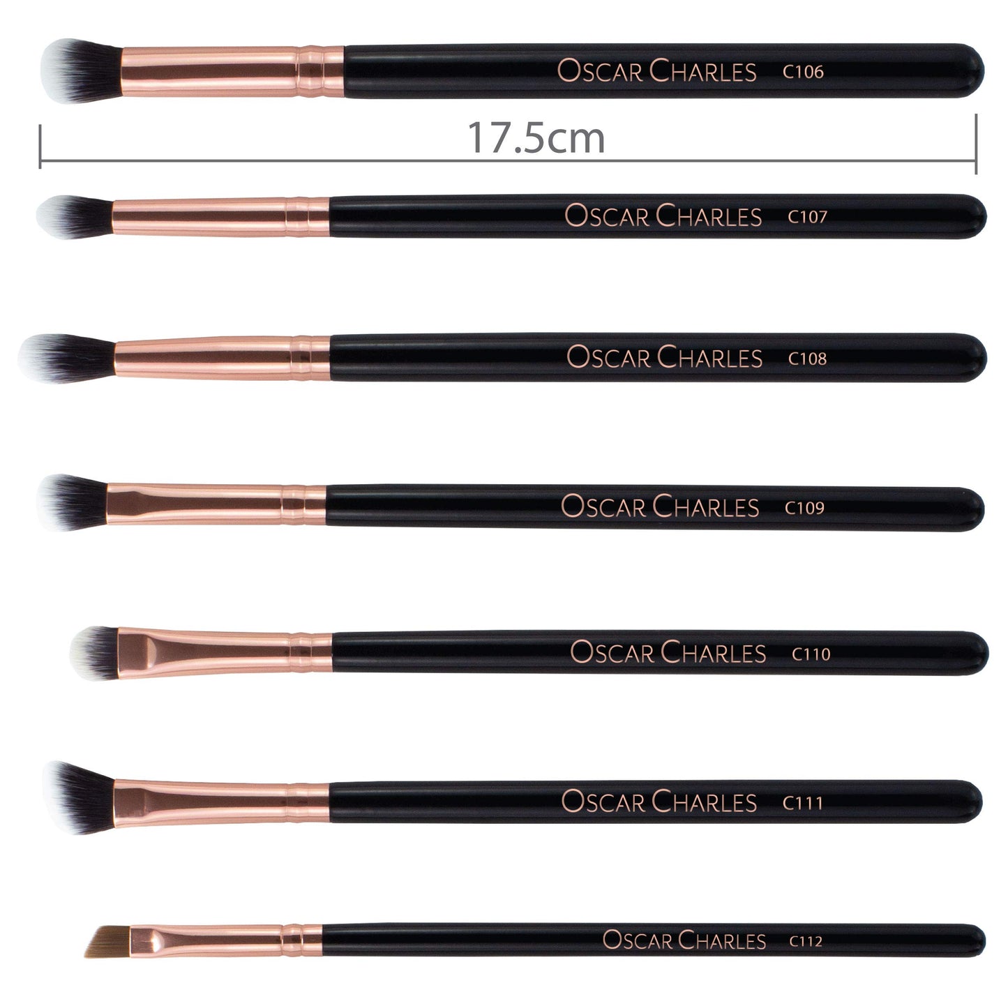 Oscar Charles Make up Brushes Set, 12 Piece Makeup Brushes Professional - Rose Gold