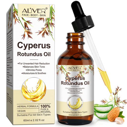 Generic Cyperus Rotundus Oil For Hair Removal, Cyperus Oil 100% Pure Natural, Effective Shrinks Pores, Anti-Hair Growth, Suitable For Hair Removal On The Body And Face 60ml