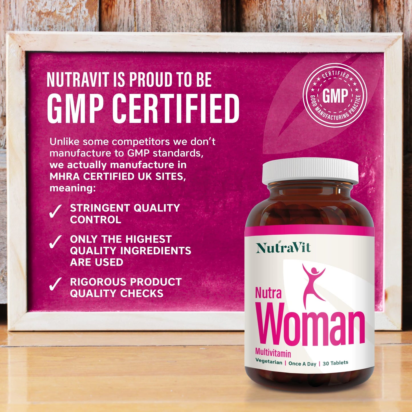 NUTRAWOMAN - Womens Multivitamins | Womens Vitamins - 30 Tablets - 27 Vitamins & Minerals - Daily Multivitamin for Energy & Health - with Probiotics, Biotin, Folic Acid & Methyl B12 - NutraVit