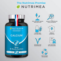 Calcium Magnesium Vitamin D3 & K2 | 120 Vegetarian Capsules | Bone Health Complex | Strengthens Bones and Muscles | Supports Bone Density | French Expertise