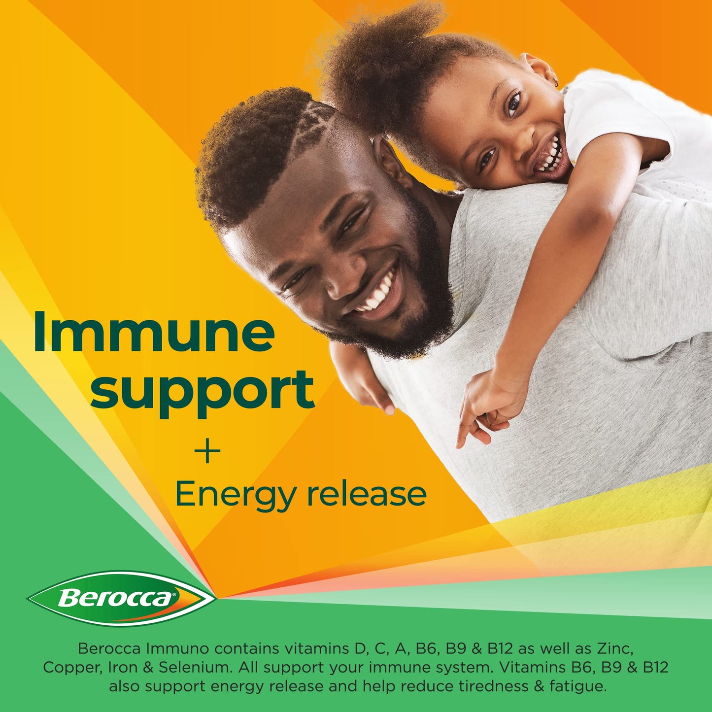 Berocca Immuno Effervescent Tablets - Including Vitamin D, C, A, B6, B9, B12, Selenium, Zinc and Iron - Multivitamin Immune System Support for Men & Women - 11 Vitamins and Minerals - 15 Tablets