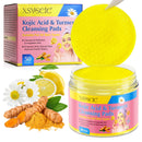 Buyourtaste Kojic Acid and Turmeric Pads 50Pcs, Turmeric Kojic Acid Cleaning Pads, Turmeric Face Pad, Turmeric Exfoliating Foaming Pads, Facial Sponges for Cleansing, Fade Acne, Dark Spots, Hyperpigmentation (1)