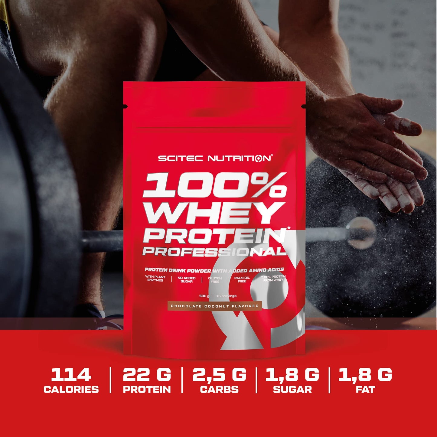 Scitec Nutrition 100% Whey Protein Professional – Enhanced with Extra Amino Acids & Digestive Enzymes – Gluten-Free – Palm Oil Free, 500 g, Vanilla