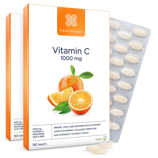 healthspan Healthspan Vitamin C 1,000mg (10 Months' Supply) | Support Your Immune Health | Reduces Tiredness & Fatigue and Supports Joint, Skin & Bone Health | Vegan