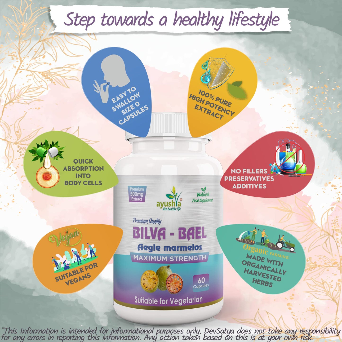 Ayushya Bilva (Bael Leaf) Capsule, 60 Capsules, Natural
