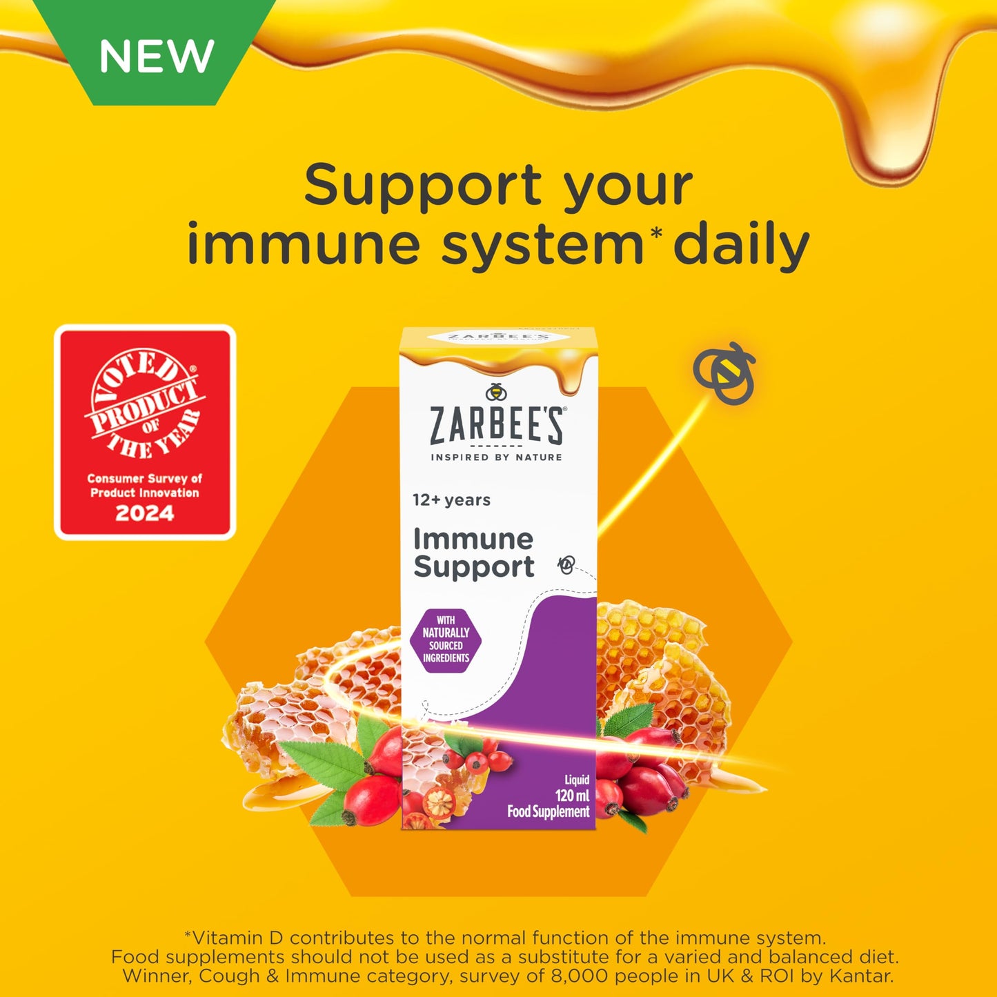Zarbee's Adult Immune Support Liquid Multivitamin, 120ml