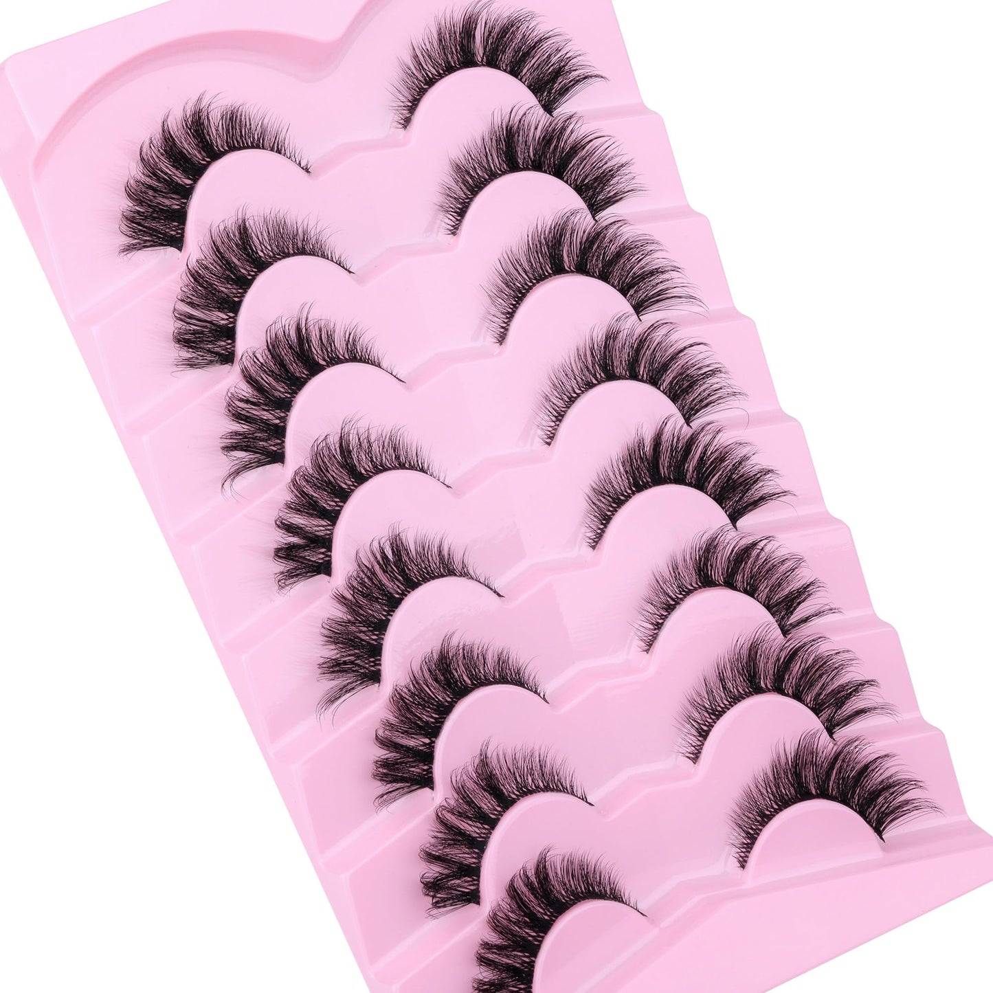 GVEFETIEE Natural Cat Eye False Lashes - Wispy 3D Strip Lashes