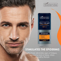 Bielenda Only For Men - Stimulates The Epidermis Effectively Eliminates Signs Of Fatigue Caused By Lack Of Sleep, Stress, Unhealthy Lifestyle - Only For Men Cream Extra Energy - 50 ml