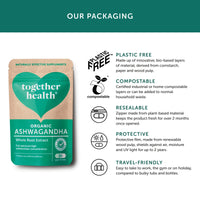 Ashwagandha – Together Health – 100% Organic Certified Ashwagandha Roots – High Concentration, Full Spectrum Extract – Vegan Friendly – Made in The UK – 90 Vegecaps - Pack of 3