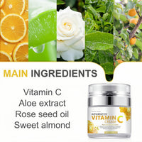AurolaGlow Vitamin C Cream with Hyaluronic Acid & Vitamin E–Anti Aging Day & Night Face Moisturiser for Women & Men,Hydrate & Plump &Whitening.Even Skin Tone, Boost Collagen, Reduce Fine Lines for Skin Care
