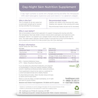 healthspan Healthspan Day-Night Skin Nutrition Supplement | Contains Soy Bean Extract & Omega 3 with Vitamins C & E | Skin Care | Vegetarian (30 Day Supply)