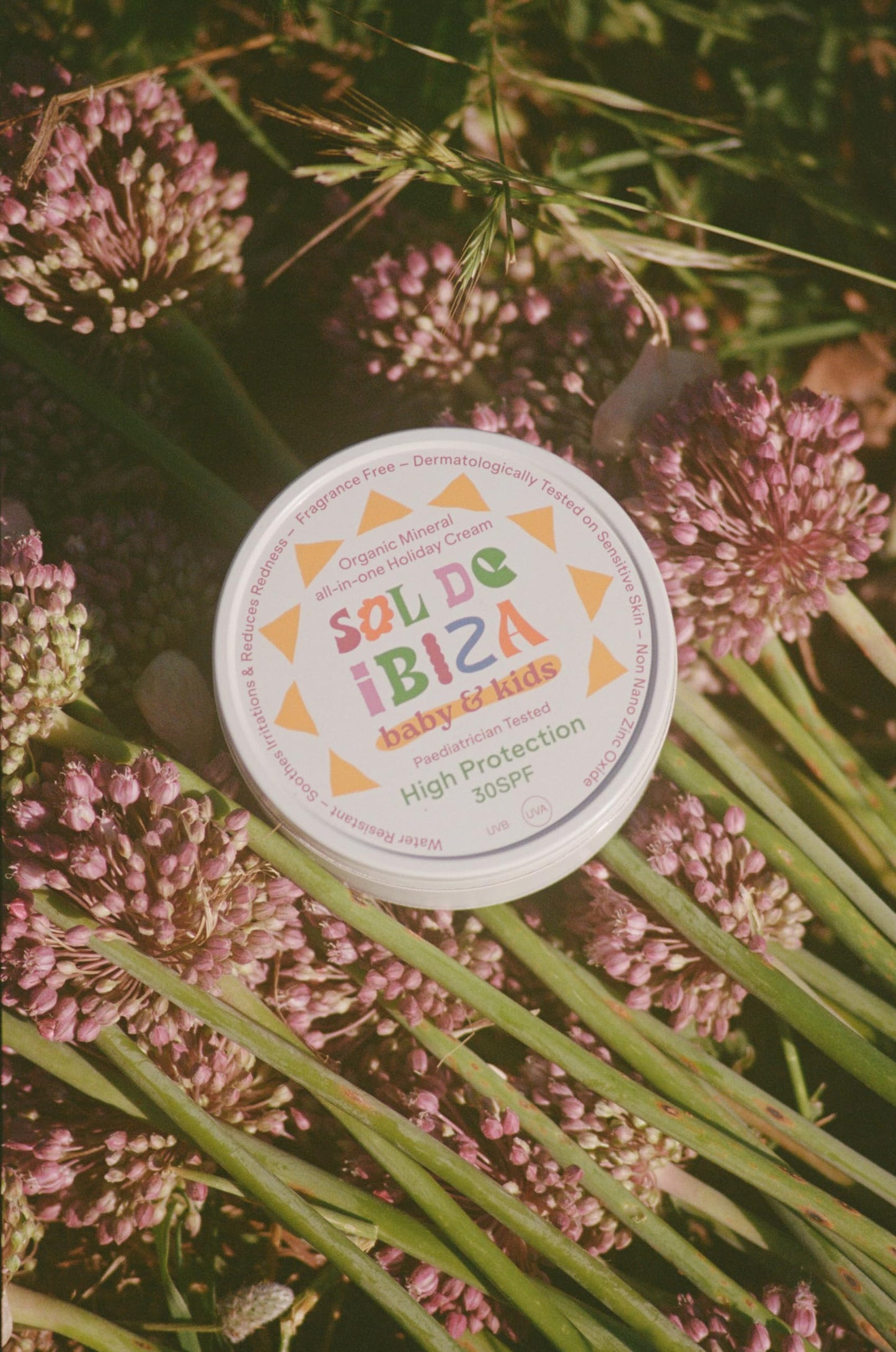 Sol de Ibiza Plastic Free - Face & Body Natural Mineral Sunscreen SPF30 - Waterless Solid Sunscreen - Natural ingredients - Non Nano zinc oxide - Vegan - Adults & Kids - 100g