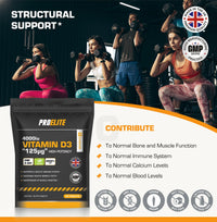 Vitamin D3 4000 iu - Vitamin D Tablets - 1 Year Supply 365 Tablets - Vegan - Vitamin D Supplements - Immune System Booster - Made in The UK - Gluten Free by PROELITE