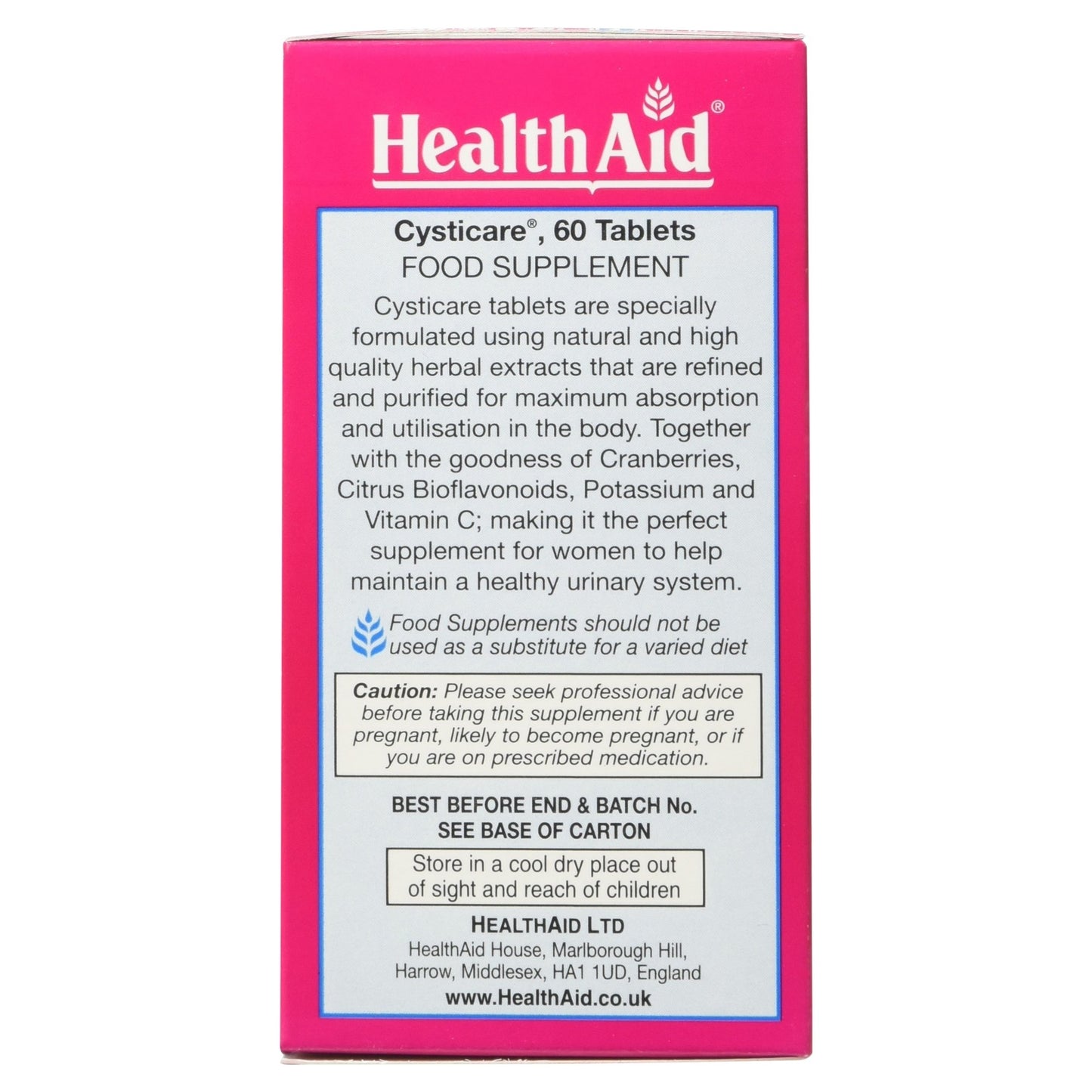 HealthAid CystiCare 60 Tablets Vegan