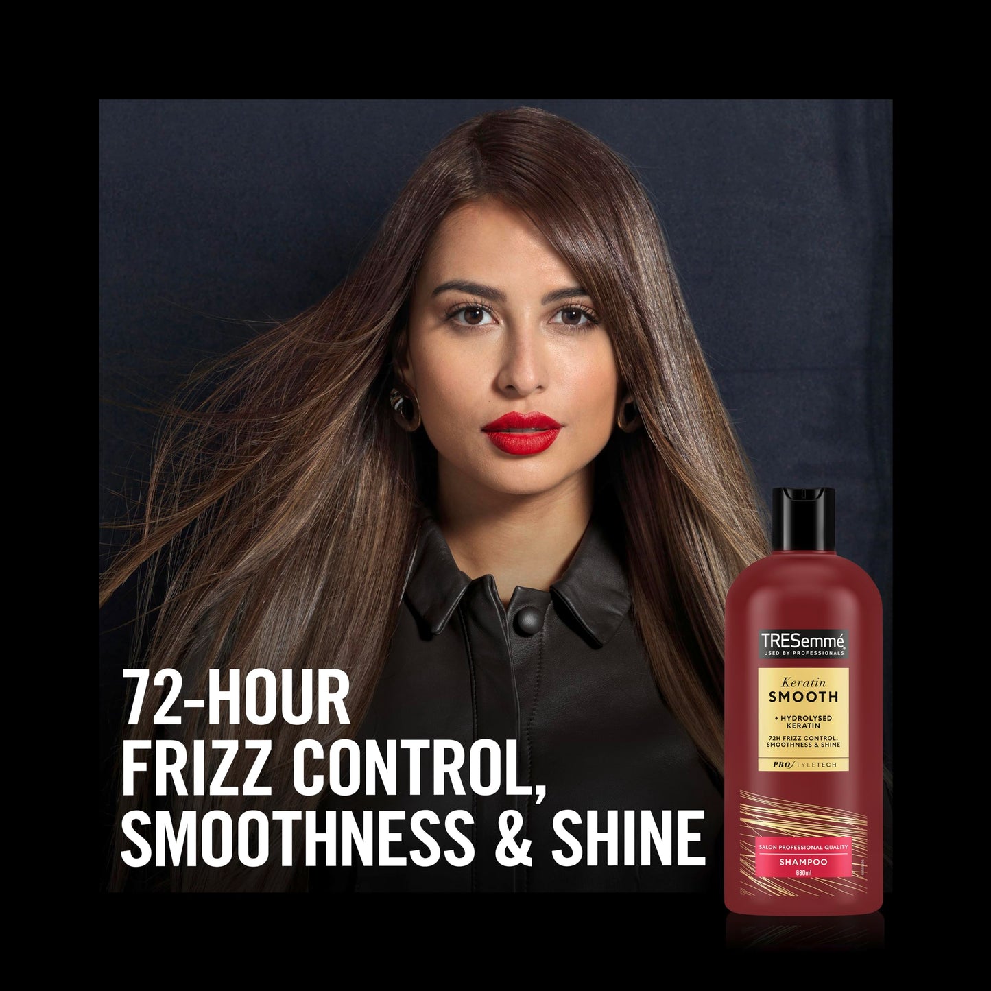 TRESemmé Rich Moisture luxurious moisture Shampoo for damaged hair 1x680 ml & TRESemmé Keratin Smooth Shampoo hair care product with hydrolysed keratin for 72h frizz control & shine 1x680 ml 2 piece