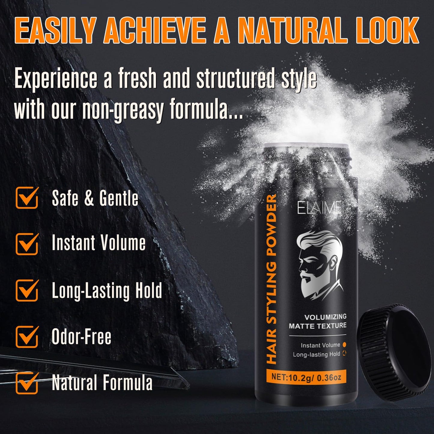 Uruses 2 Pack Hair Styling Powder for Men, 10g Hair Powder, Matte Texture Powder, Long-lasting Hold and Easy Application without Oily