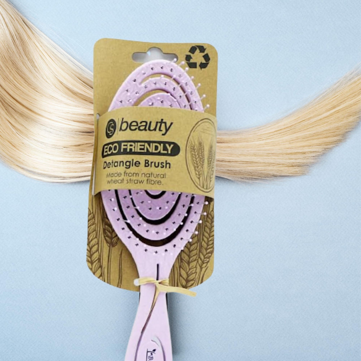Generic CS Beauty Detangle Hair Brush Eco Friendly Pink and Oatmeal 2 Pack