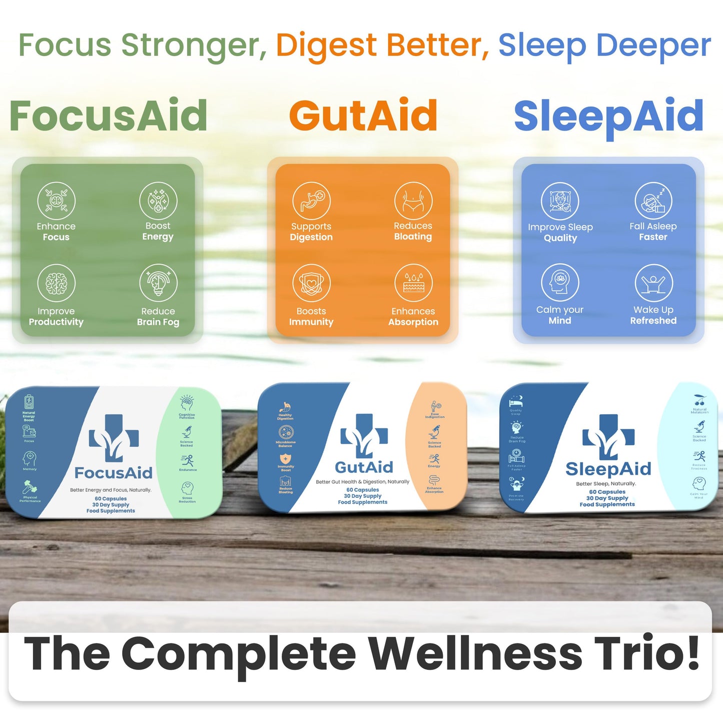 DailyAid Gut Aid Probiotics for Gut Health - Bio Cultures Complex Prebiotics for Bloating Relief & Immune Support | 67.5 Billion CFUs Vegan Gut Health Supplements to Support Microbiome and Digestion