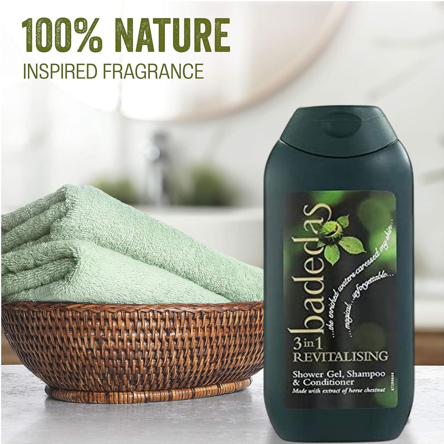 Badedas 3 in 1 Revitalising Shower Gel, Shampoo & Conditioner 200ml | Multipack | Pick a Bundle of 3 or 6 Packs