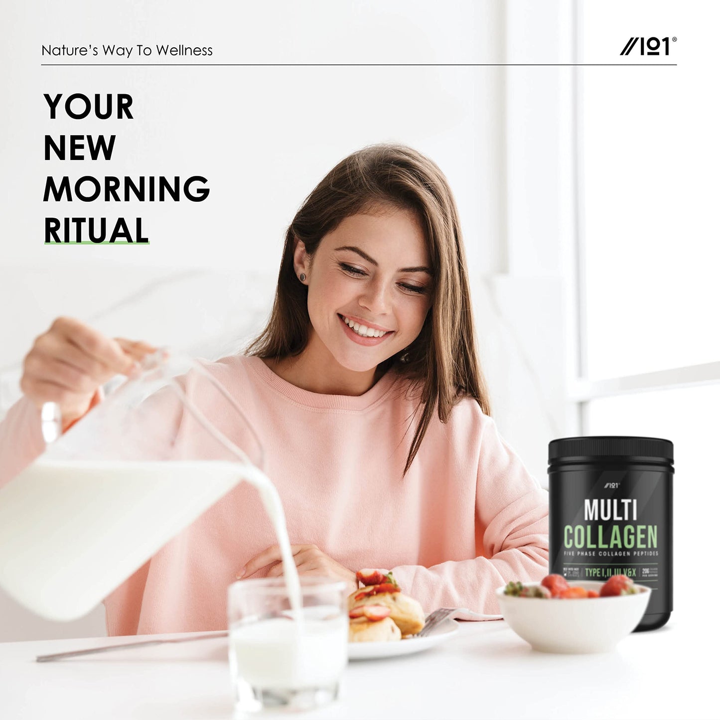 Multi Collagen Protein Powder (400g) - Types I, II, III, V & X - Hydrolyzed Grass Fed Bovine, Wild Caught Fish, & Free-Range Chicken & Eggshell Collagen. Non-GMO, Halal.