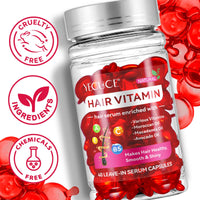 Hair Vitamin Serum Oil Capsule,Hair Treatment Serum with Vitamins A C E Pro B5 and Argan Macadamia Avocado Oils,No Rinse,and Safe for All Hair,For Men & Women