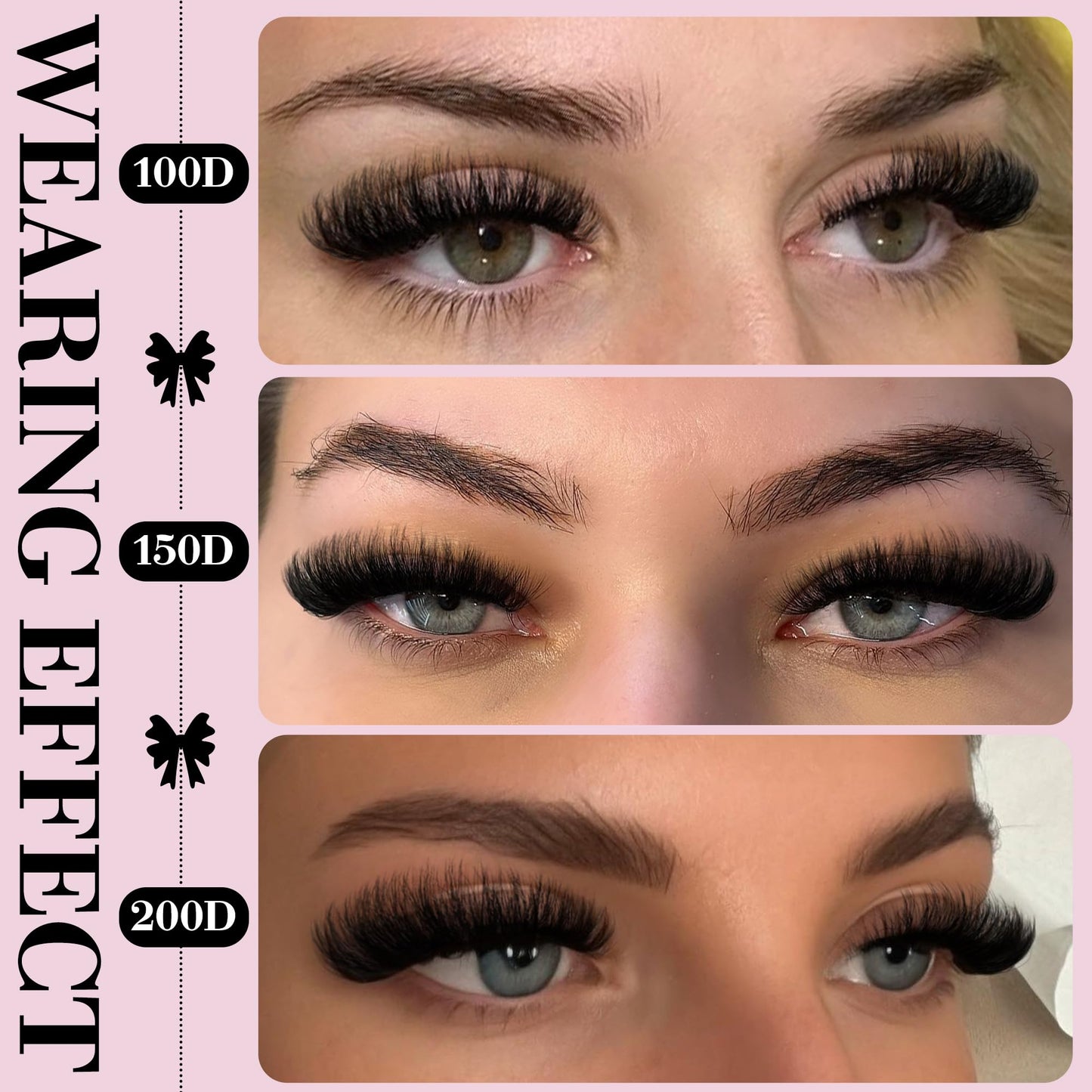 Goddvenus Fluffy Cluster Lashes Individual Eyelashes 300pcs Volume Russian Lash Clusters Wispy Lashes Individual Cluster Eyelashes D Curl Lash Extensions for DIY at Home